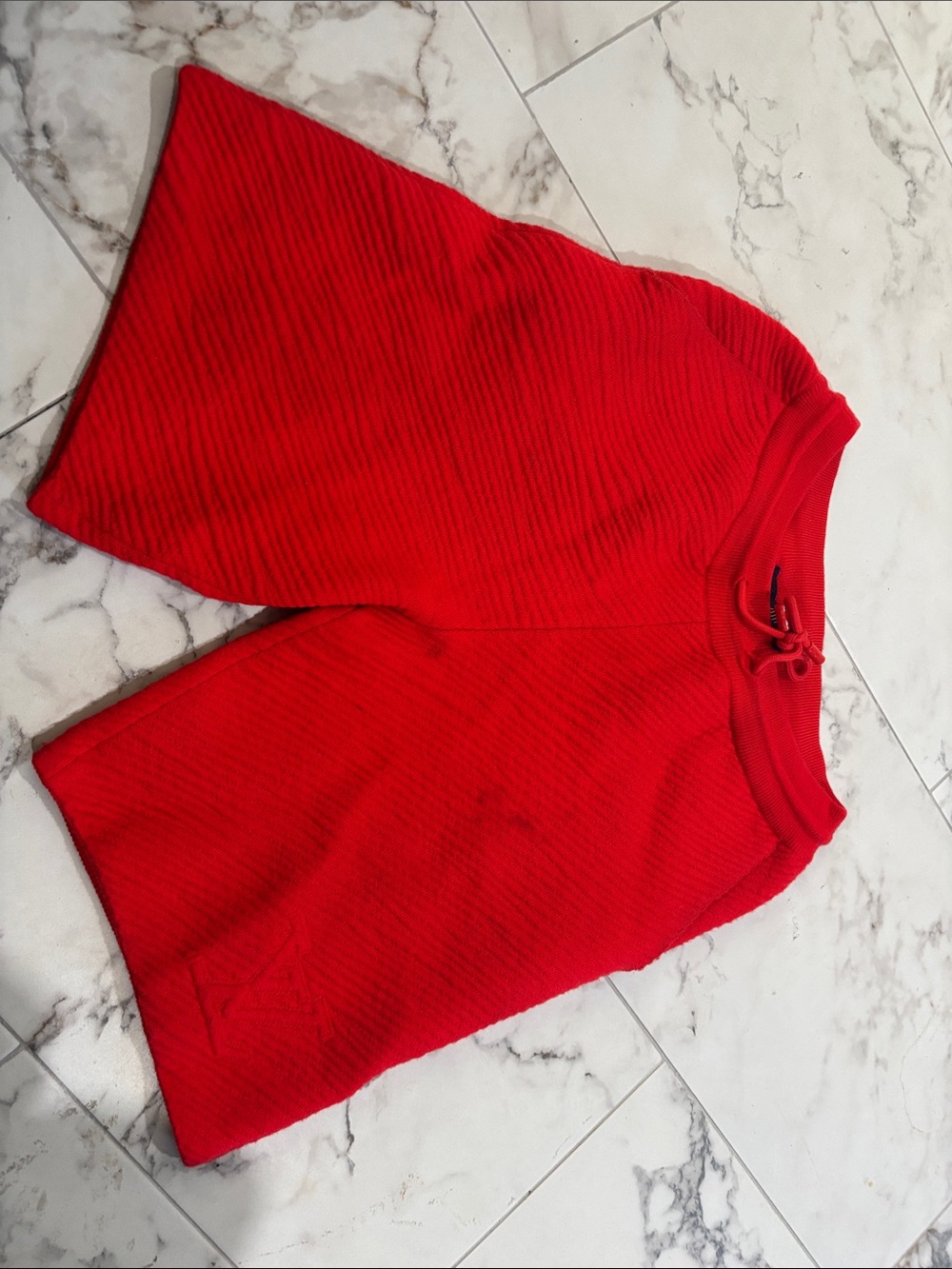 Louis Vuitton Bright Red Ribbed Kids Shorts